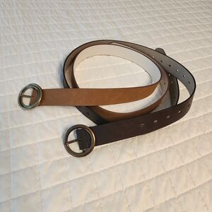 Universal Thread Tan and Dark Brown Belts